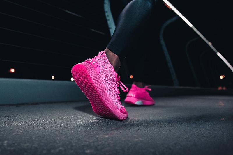 Pink Nobull Neon Reflective Knit Runner Women's Running Shoes | CA F1804D